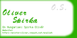 oliver spirka business card